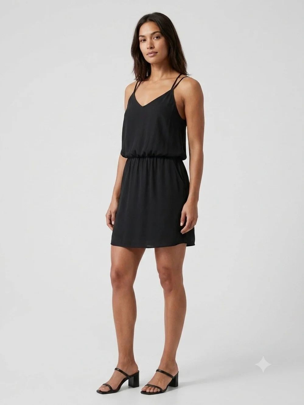 Banana Republic Black Dress Strappy LIned Pockets Dressy Casual SZ S